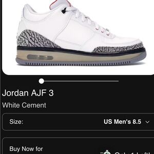 Jordan AJF 3 White and Gray Sneakers